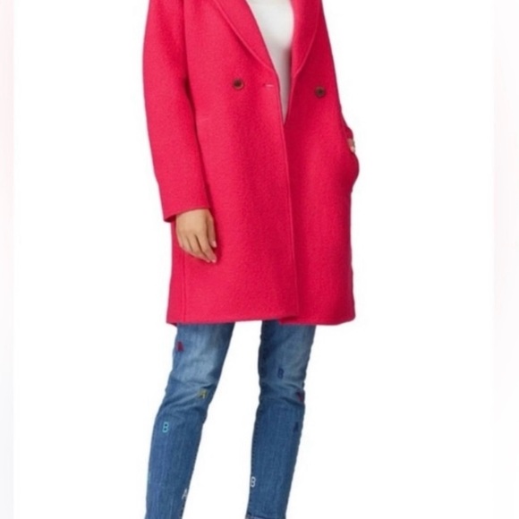 Bright Pink J. Crew Daphne Top Coat Size 8 - Picture 2 of 6